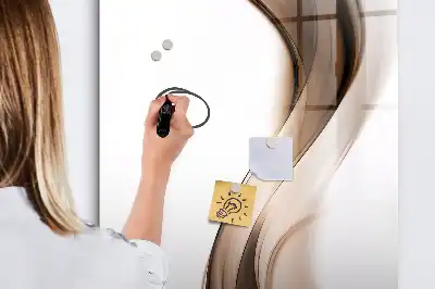 Pizarra magnética decorativa con rotulador diseño de abstracción de olas