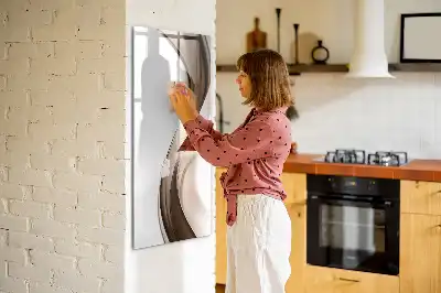 Pizarra magnética decorativa con rotulador diseño de abstracción de olas
