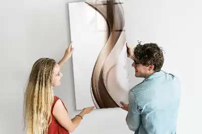 Pizarra magnética decorativa con rotulador diseño de abstracción de olas