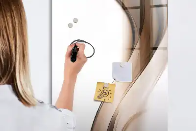 Pizarra magnética decorativa con rotulador diseño de abstracción de olas