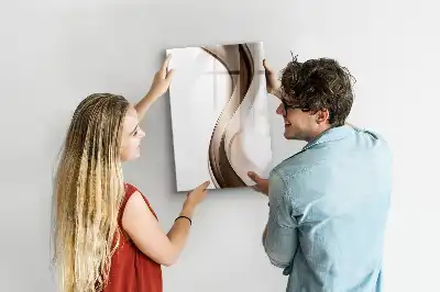Pizarra magnética decorativa con rotulador diseño de abstracción de olas