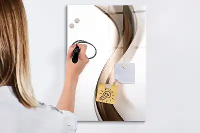 Pizarra magnética decorativa con rotulador diseño de abstracción de olas