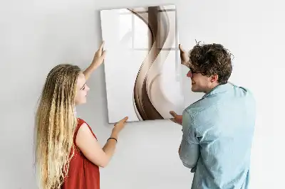 Pizarra magnética decorativa con rotulador diseño de abstracción de olas