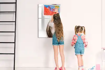 Pizarra magnética decorativa con rotulador diseño de abstracción de olas