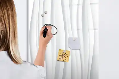 Pizarra magnética de cristal borrable diseño con líneas abstractas
