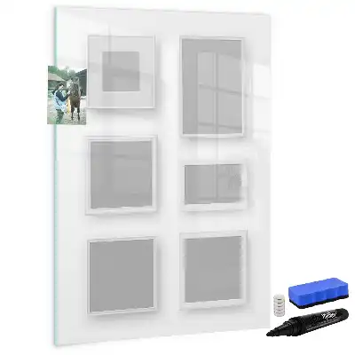 Pizarra magnética decorativa con rotulador y marcos para fotos