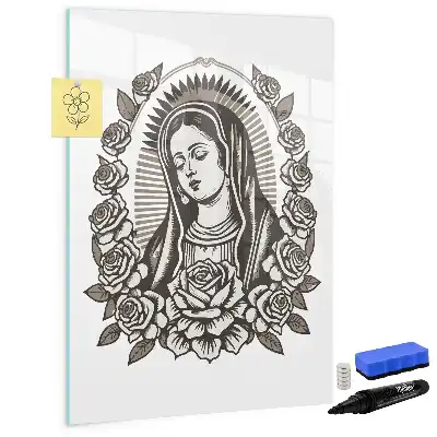 Pizarra magnética de cristal borrable diseño Nuestra Señora de Guadalupe