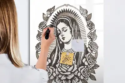 Pizarra magnética de cristal borrable diseño Nuestra Señora de Guadalupe