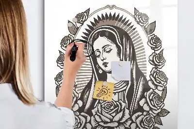 Pizarra magnética de cristal borrable diseño Nuestra Señora de Guadalupe