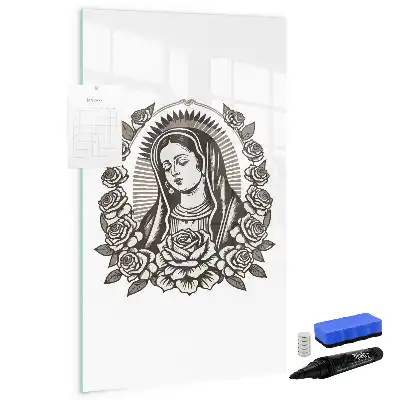 Pizarra magnética de cristal borrable diseño Nuestra Señora de Guadalupe
