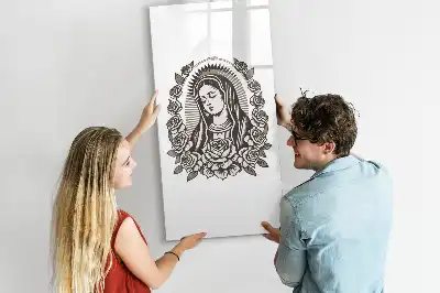 Pizarra magnética de cristal borrable diseño Nuestra Señora de Guadalupe