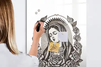 Pizarra magnética de cristal borrable diseño Nuestra Señora de Guadalupe