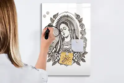 Pizarra magnética de cristal borrable diseño Nuestra Señora de Guadalupe