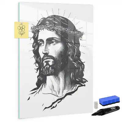 Pizarra magnética decorativa diseño Jesucristo con rotulador incluido