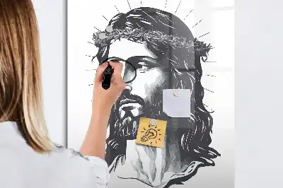 Pizarra magnética decorativa diseño Jesucristo con rotulador incluido