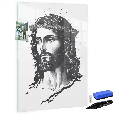 Pizarra magnética decorativa diseño Jesucristo con rotulador incluido