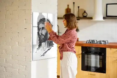 Pizarra magnética decorativa diseño Jesucristo con rotulador incluido