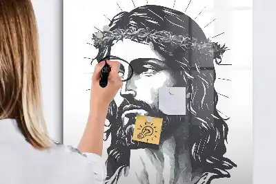 Pizarra magnética decorativa diseño Jesucristo con rotulador incluido