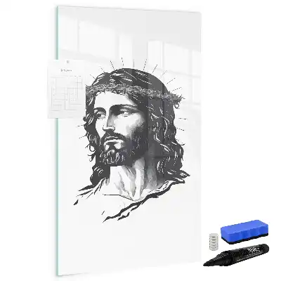 Pizarra magnética decorativa diseño Jesucristo con rotulador incluido