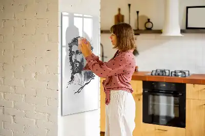 Pizarra magnética decorativa diseño Jesucristo con rotulador incluido