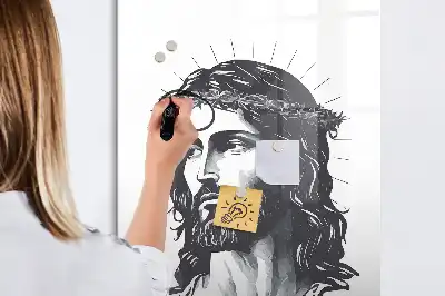 Pizarra magnética decorativa diseño Jesucristo con rotulador incluido