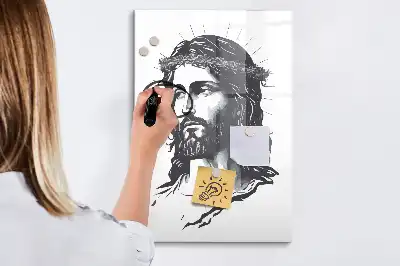 Pizarra magnética decorativa diseño Jesucristo con rotulador incluido