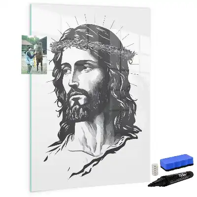 Pizarra magnética decorativa diseño Jesucristo con rotulador incluido
