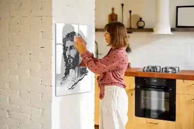 Pizarra magnética decorativa diseño Jesucristo con rotulador incluido