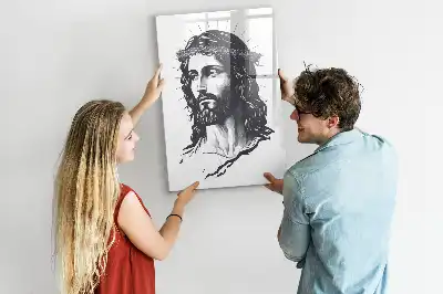 Pizarra magnética decorativa diseño Jesucristo con rotulador incluido
