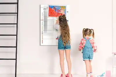 Pizarra magnética de cristal borrable de diseño semanal
