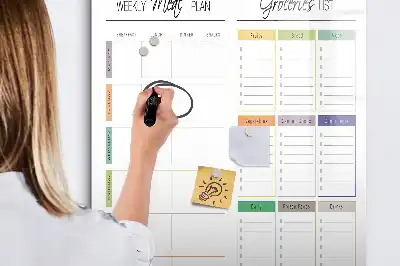Pizarra magnética de cristal borrable de diseño semanal