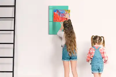 Pizarra magnética decorativa con rotulador de color turquesa