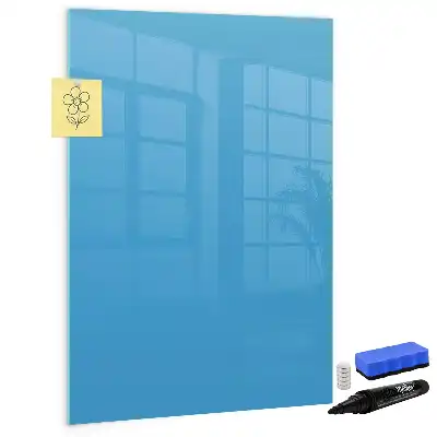 Pizarra magnética borrable de cristal de color azul claro