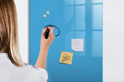 Pizarra magnética borrable de cristal de color azul claro