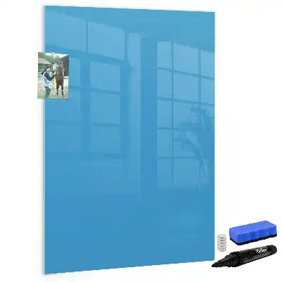 Pizarra magnética borrable de cristal de color azul claro