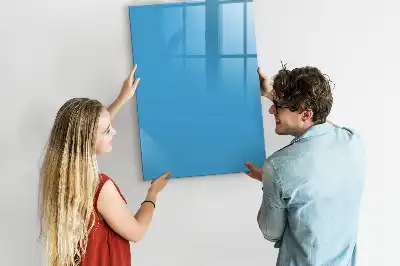 Pizarra magnética borrable de cristal de color azul claro