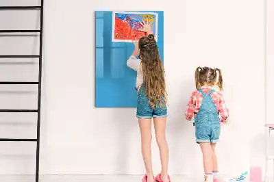 Pizarra magnética borrable de cristal de color azul claro
