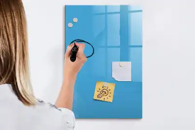 Pizarra magnética borrable de cristal de color azul claro