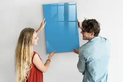 Pizarra magnética borrable de cristal de color azul claro