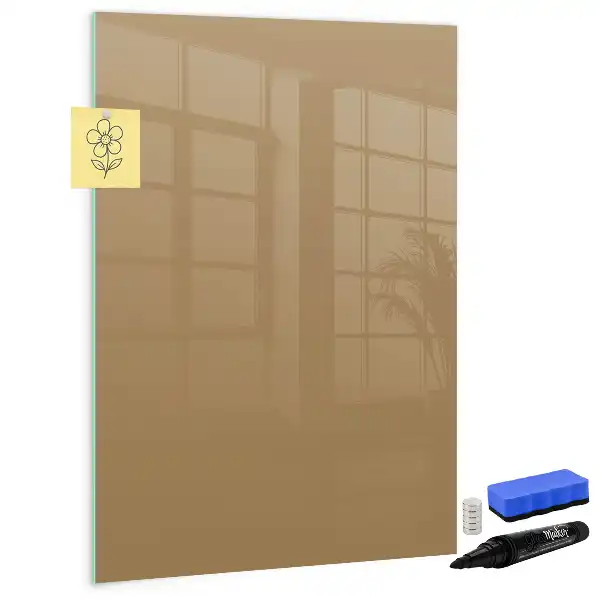 Pizarra magnética decorativa con rotulador en color beige oscuro