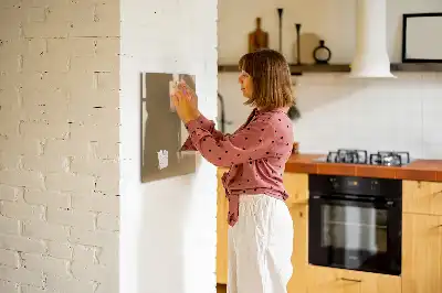 Pizarra magnética decorativa con rotulador en color beige oscuro