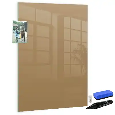 Pizarra magnética decorativa con rotulador en color beige oscuro