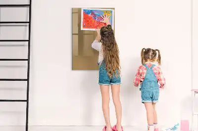 Pizarra magnética decorativa con rotulador en color beige oscuro