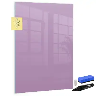 Pizarra magnética borrable de cristal en color lila