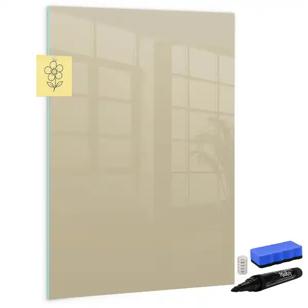 Pizarra magnética borrable de cristal color beige