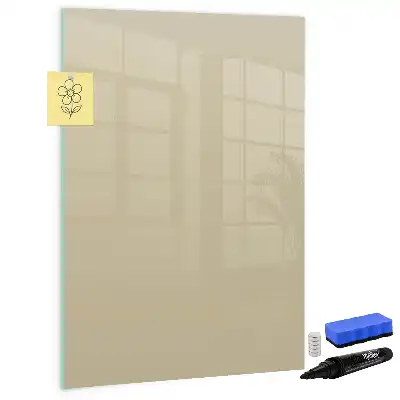Pizarra magnética borrable de cristal color beige
