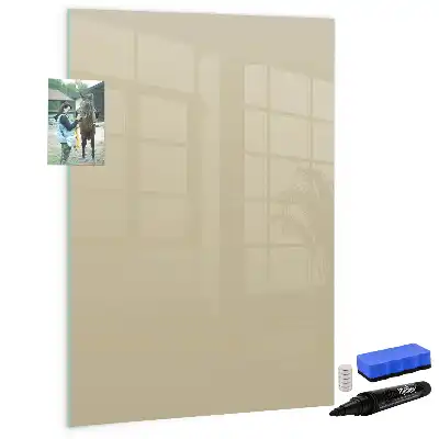 Pizarra magnética borrable de cristal color beige