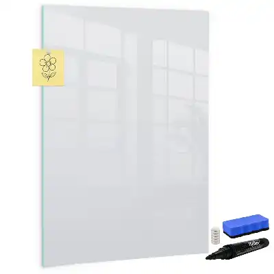 Pizarra magnética borrable de cristal en color blanco roto