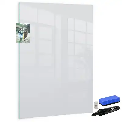 Pizarra magnética borrable de cristal en color blanco roto