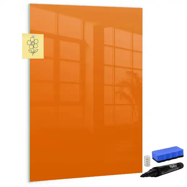 Pizarra magnética decorativa con rotulador de color naranja